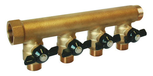 Collecteur mâle-femelle 3/4'' (20/27), 4 départs mâle 1/2'' (15/21), pour sanitaire - Somatherm